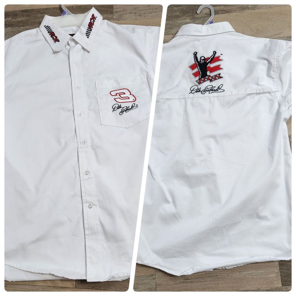Dale Earnhardt Shirt Mens M NWT Chase Authentics NASCAR RCR White #3 Button Down
